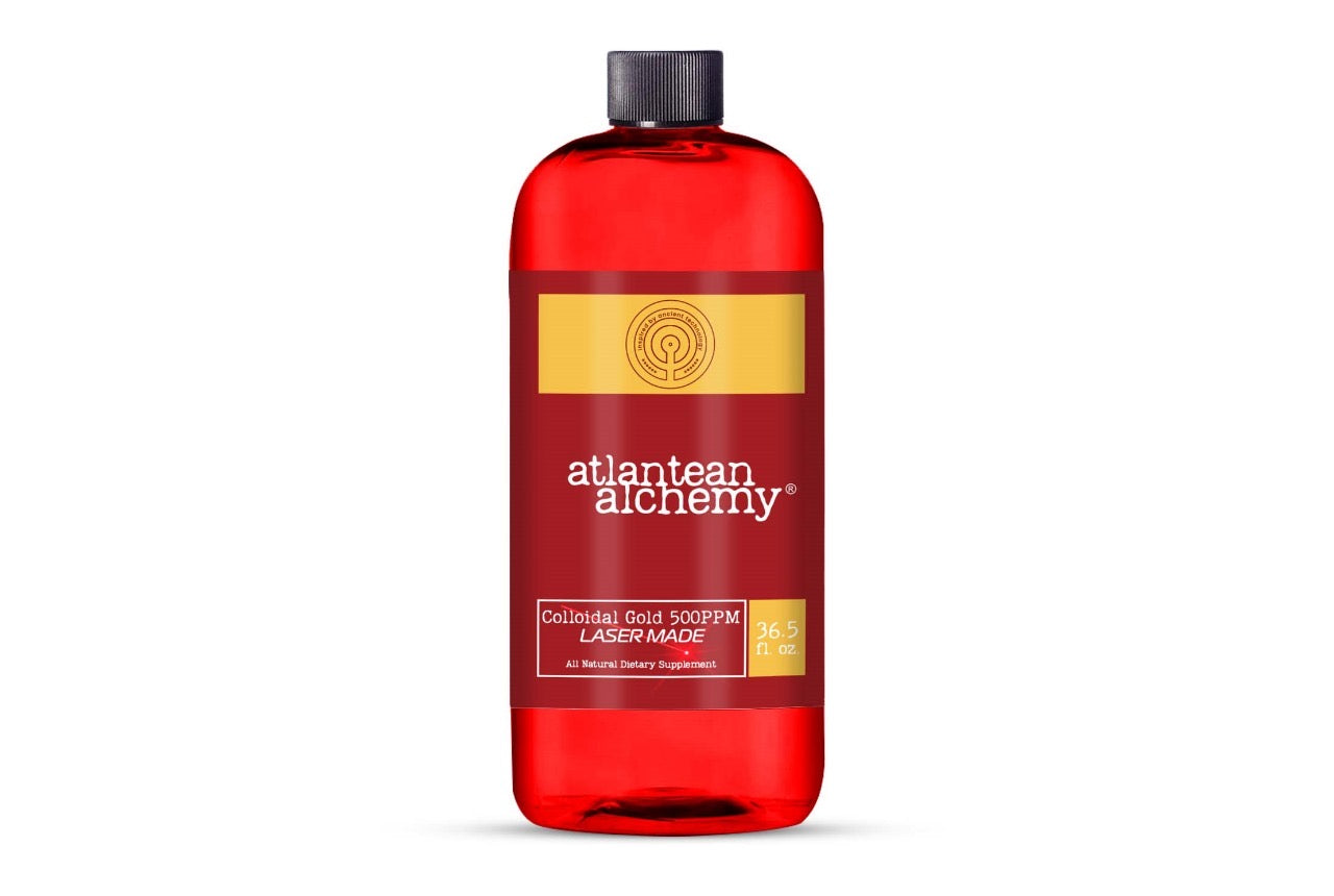 Colloidal Gold 500PPM - LASER MADE 36.5oz Bottle Front