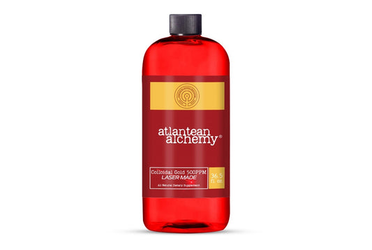 Colloidal Gold 500PPM - LASER MADE 36.5oz Bottle Front