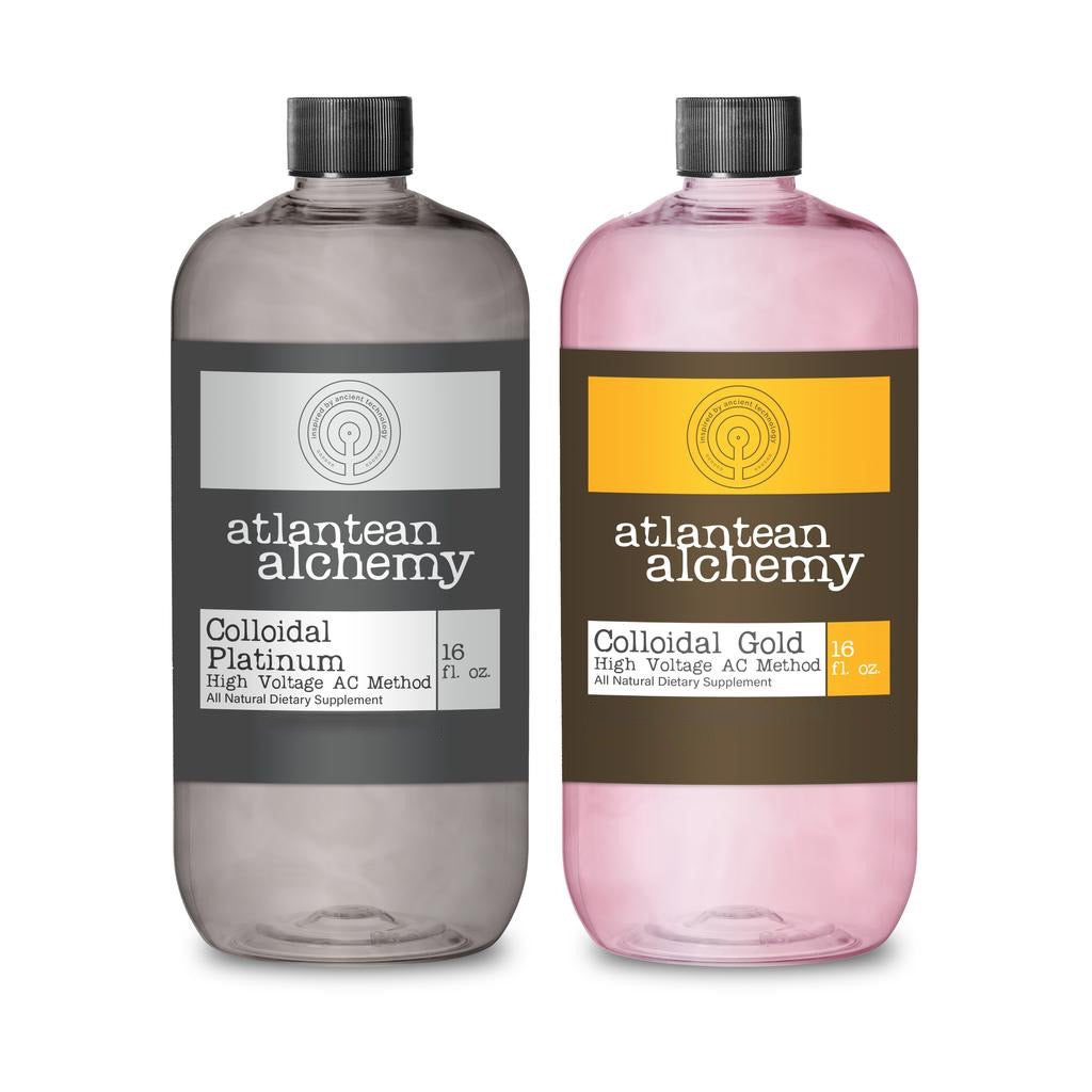 Colloidal Gold & Platinum Bundle 16oz Bottles Bundle Atlantean Alchemy