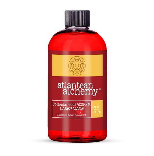 Colloidal Gold 500PPM - LASER MADE 8.5oz Bottle Atlantean Alchemy