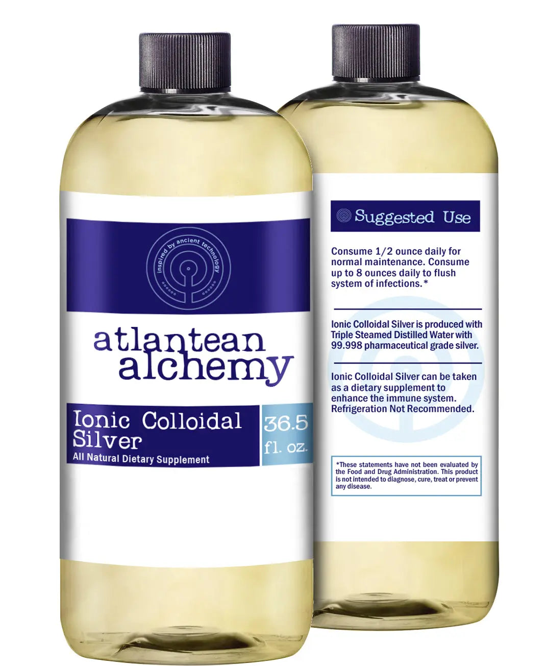 Premium Ionic Colloidal Silver 20PPM Half Gallon Atlantean Alchemy