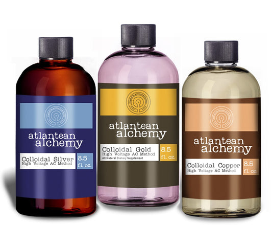 Colloidal Silver, Copper & Gold Bundle 60PPM 8.5oz Bottles