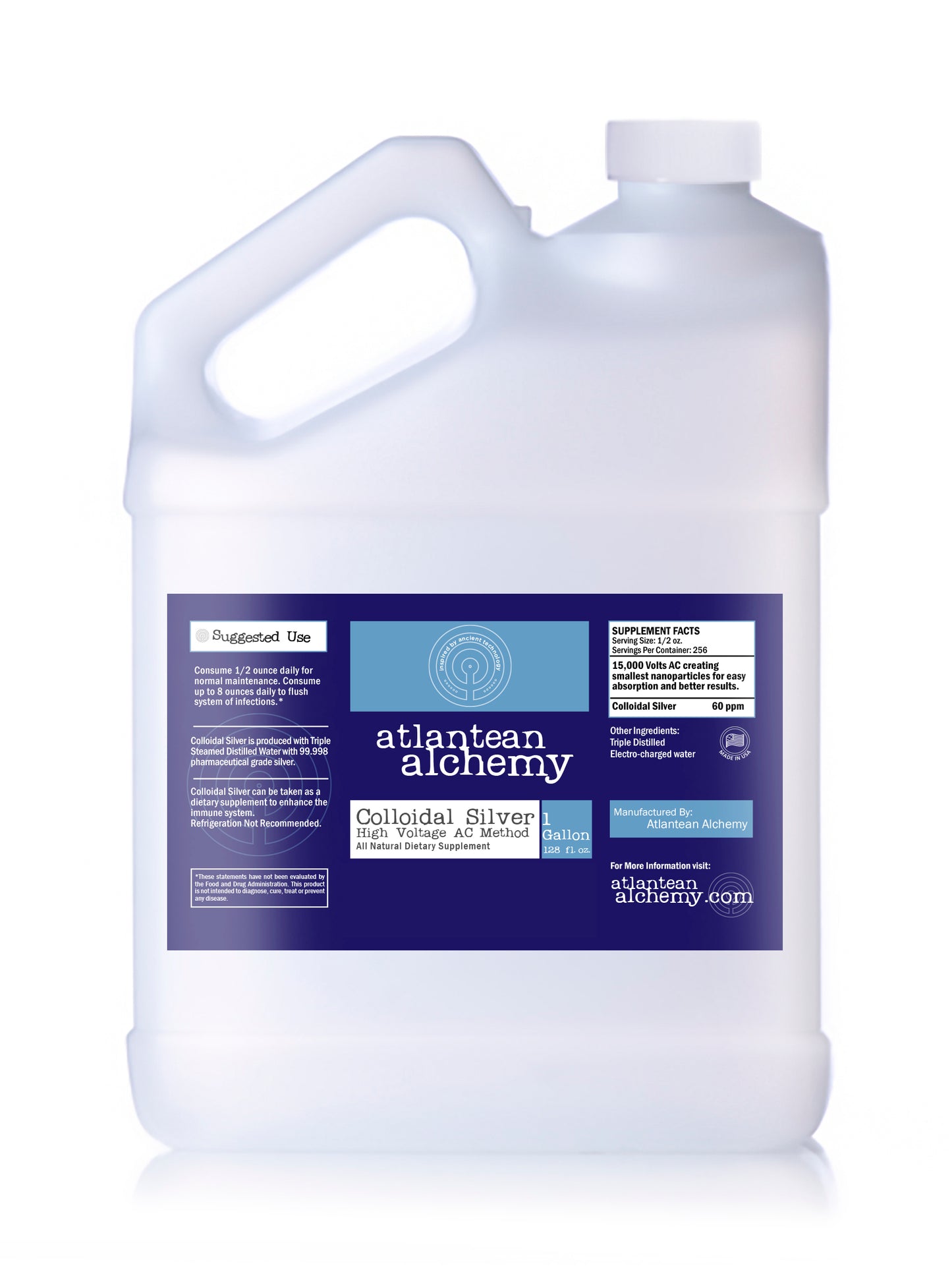 Colloidal Silver 60PPM 1 Gallon Jug